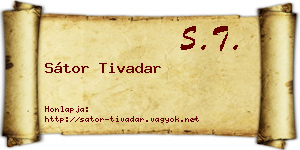 Sátor Tivadar névjegykártya