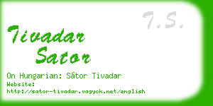 tivadar sator business card